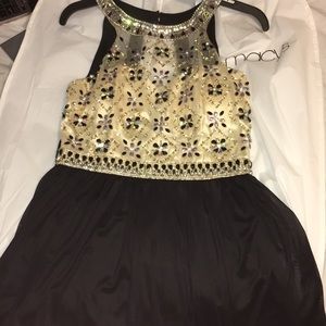 HOCO DRESS BLACK WITH SHEER FRONT